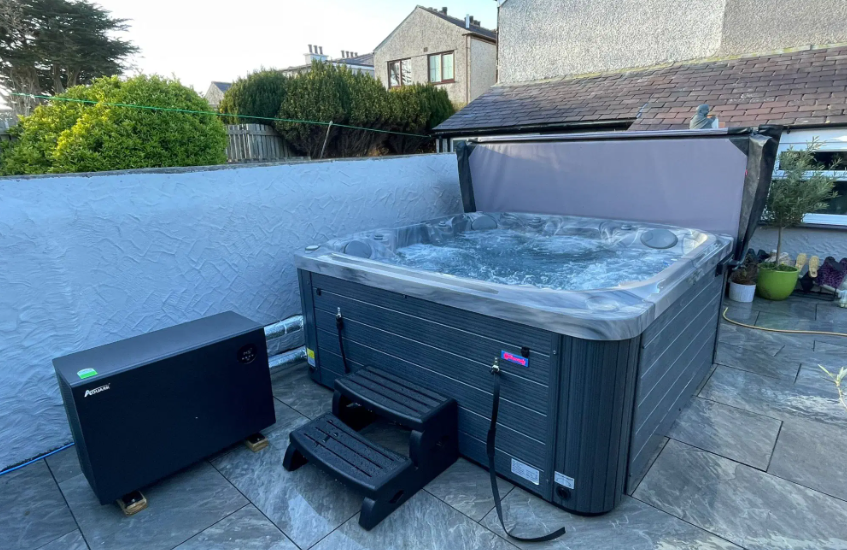 air source heat pump for a hot tub